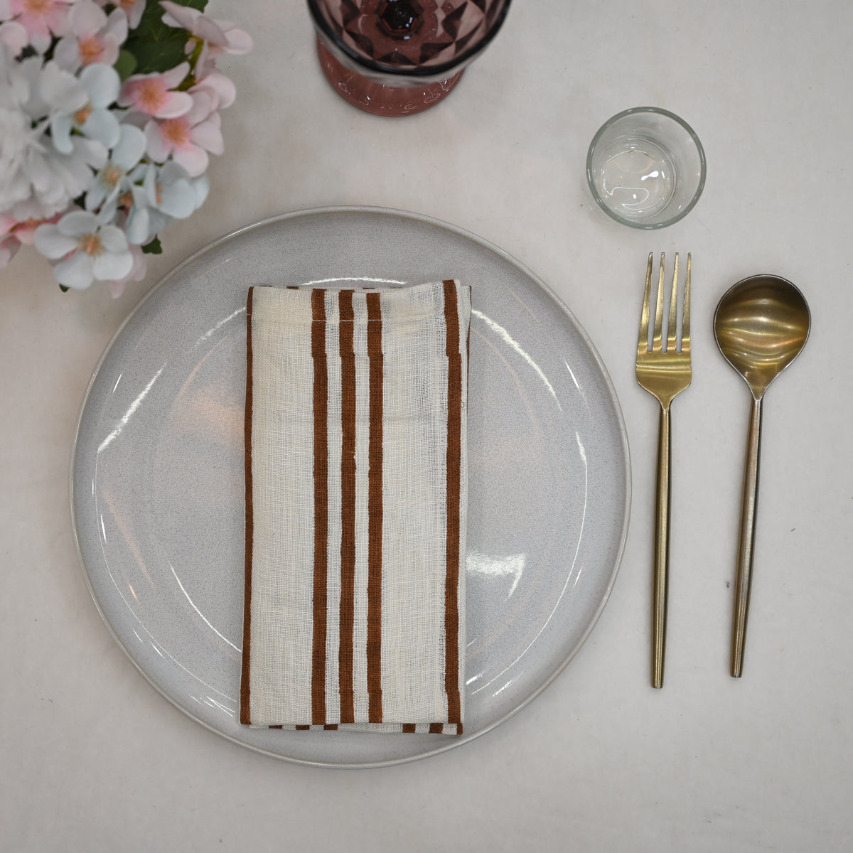 Camden Striped Linen Dinner Napkin