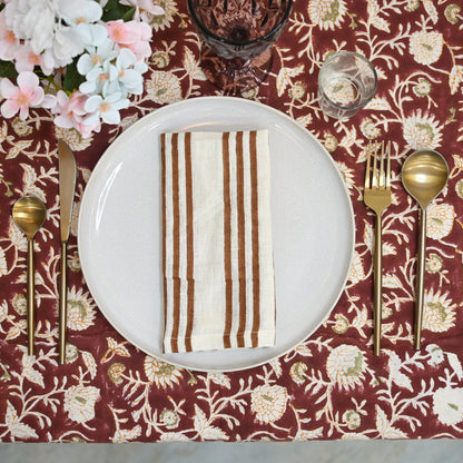 Camden Striped Linen Dinner Napkin