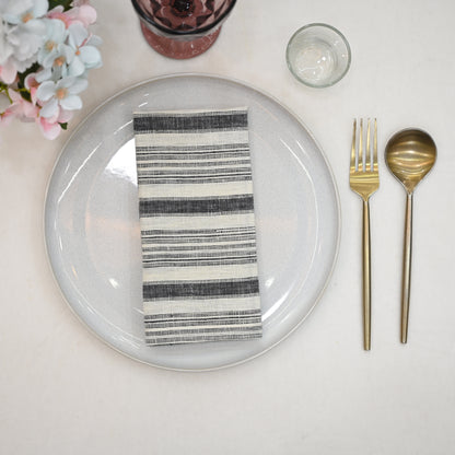 Declan Striped Linen Dinner Napkin