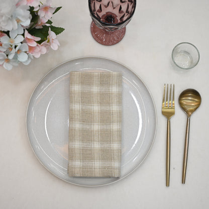 Elliott Checked Linen Dinner Napkin