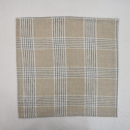 Emmett Checked Linen Dinner Napkin