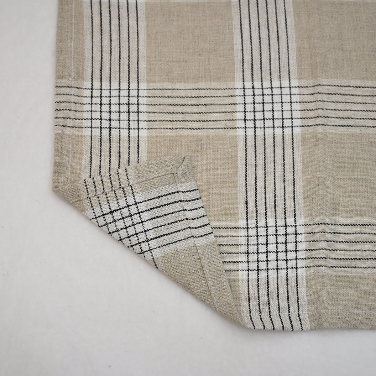 Emmett Checked Linen Dinner Napkin