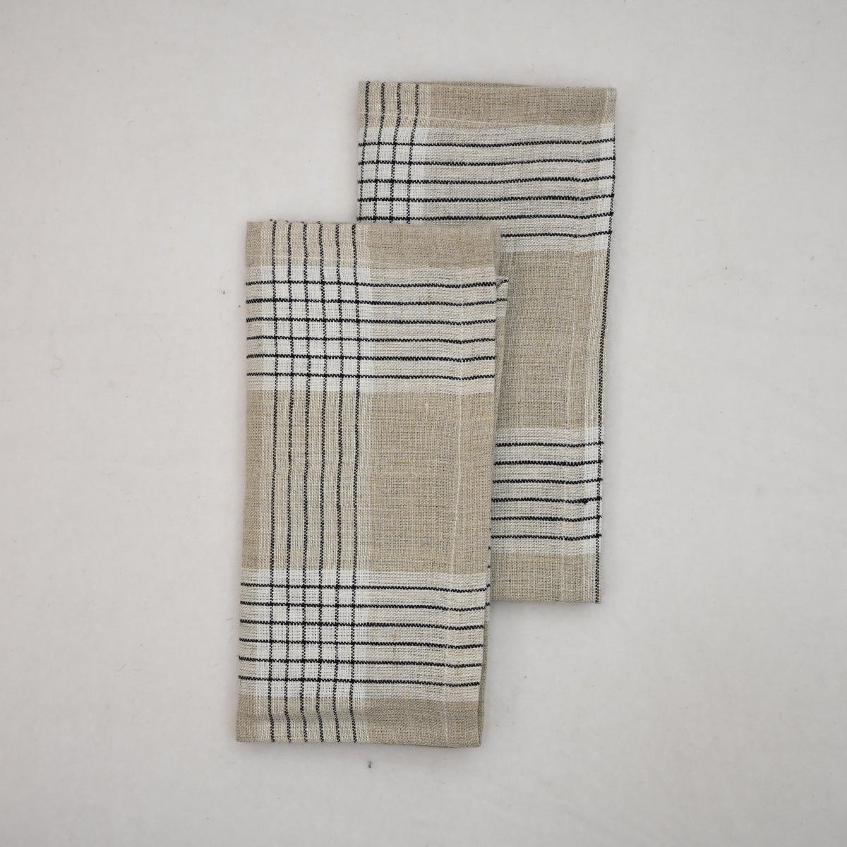 Emmett Checked Linen Dinner Napkin