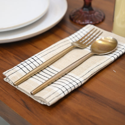 Emmett Checked Linen Dinner Napkin