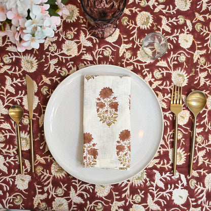 Graham Floral Booti Linen Dinner Napkin