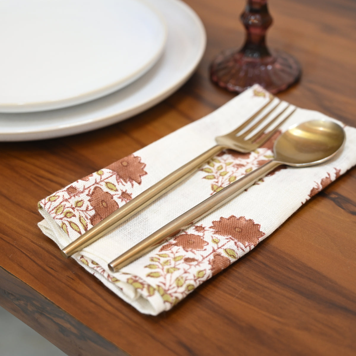 Graham Floral Booti Linen Dinner Napkin