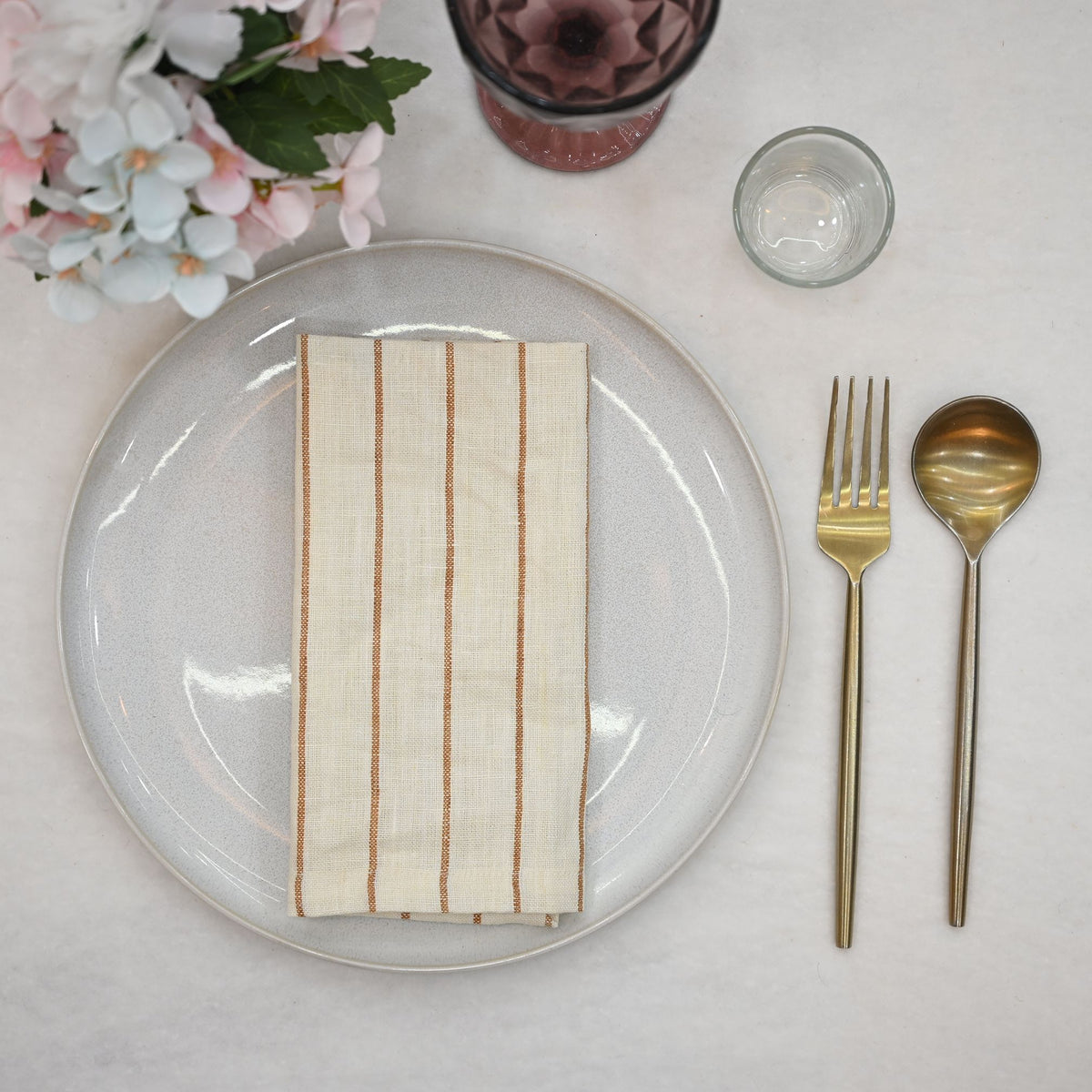 Jude Striped Linen Dinner Napkin