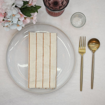 Jude Striped Linen Dinner Napkin