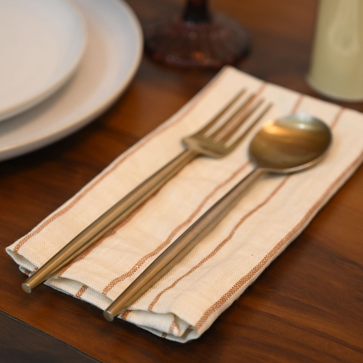 Jude Striped Linen Dinner Napkin