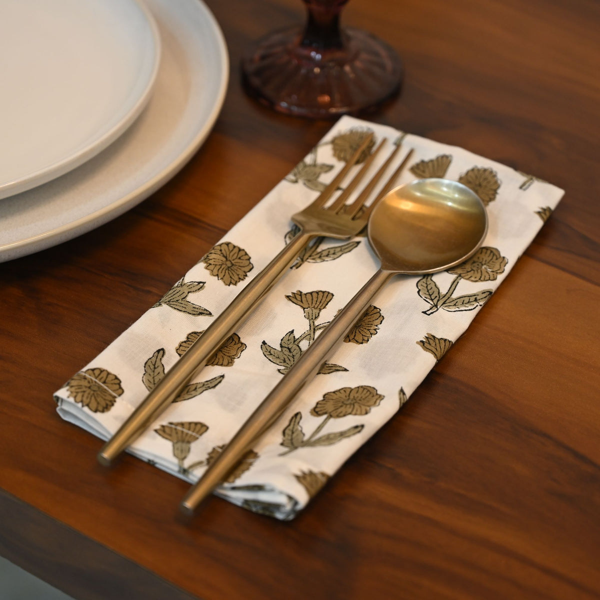 Alistair Floral Cotton Dinner Napkin