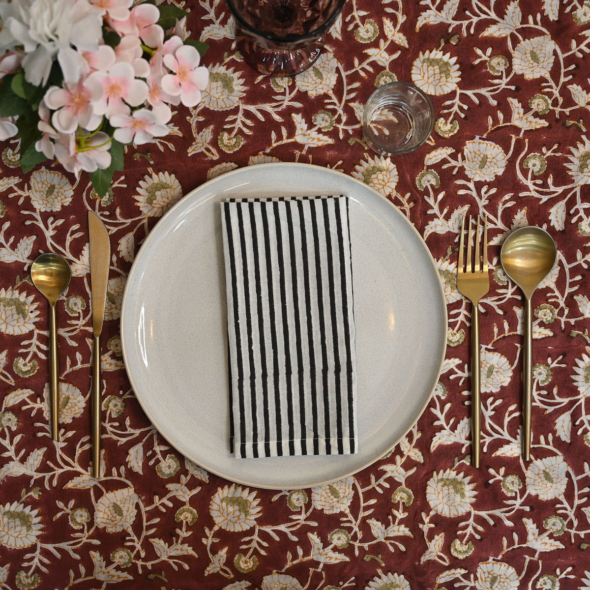 Anson Striped Cotton Dinner Napkin
