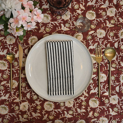 Anson Striped Cotton Dinner Napkin