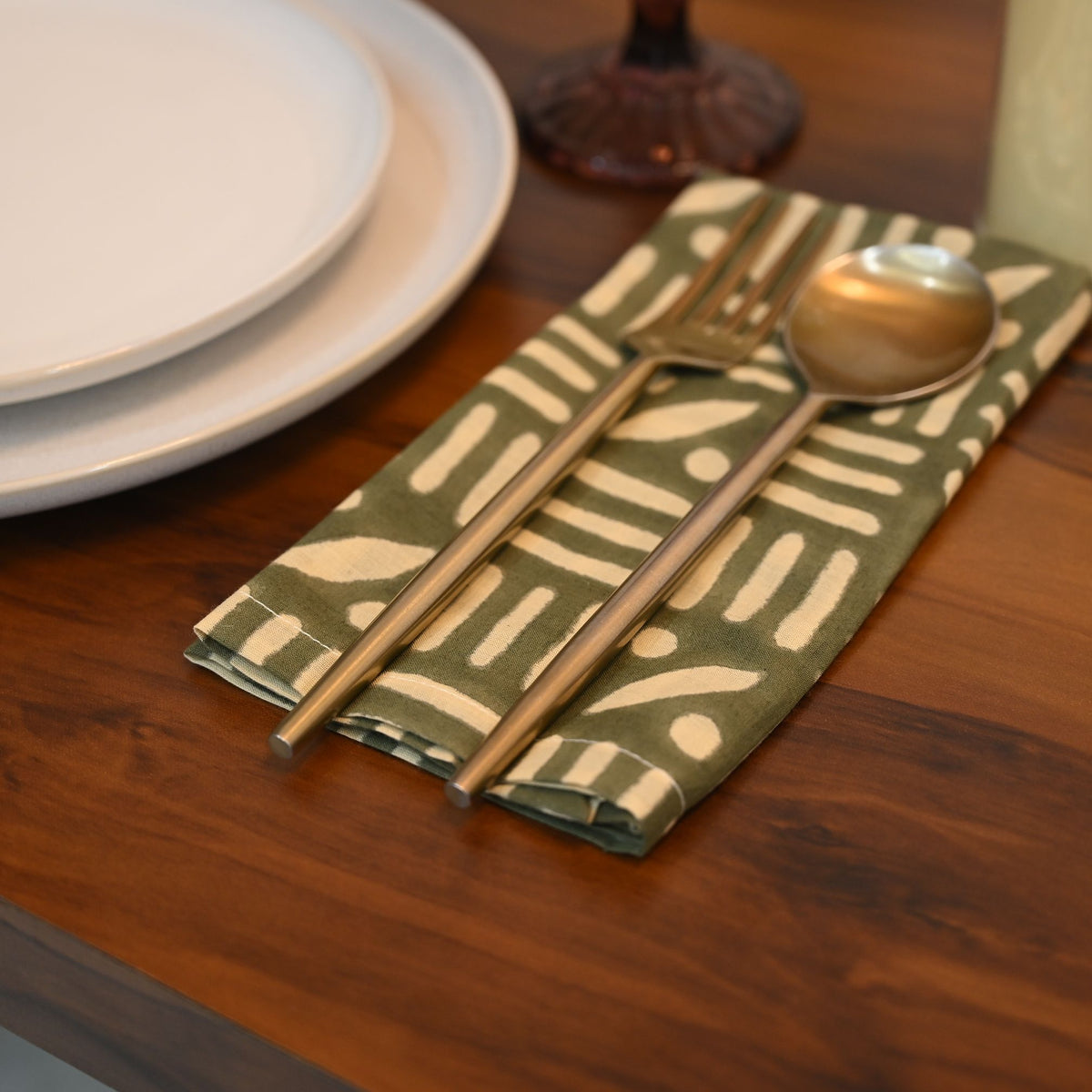 Brantley Geometric Cotton Dinner Napkin