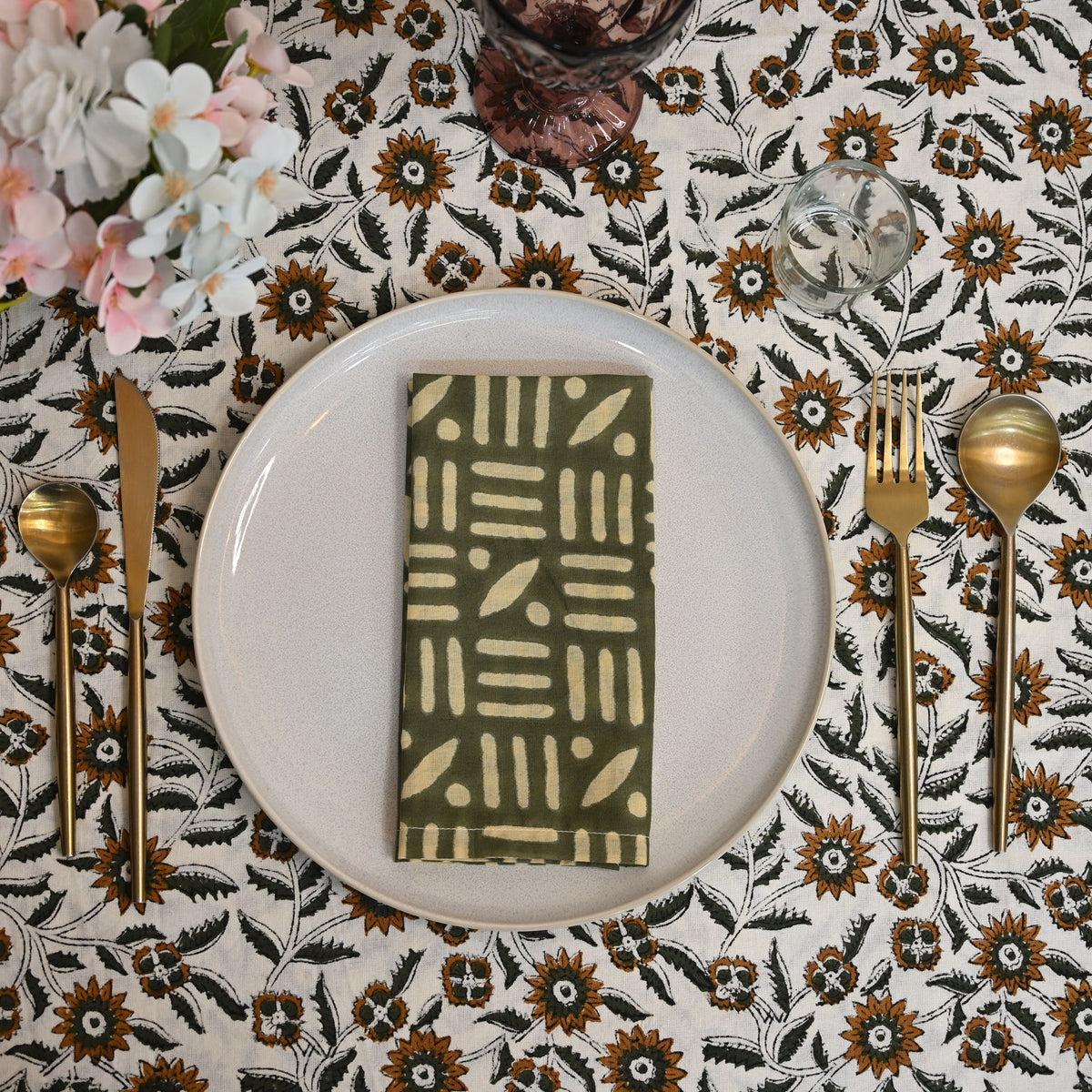 Brantley Geometric Cotton Dinner Napkin