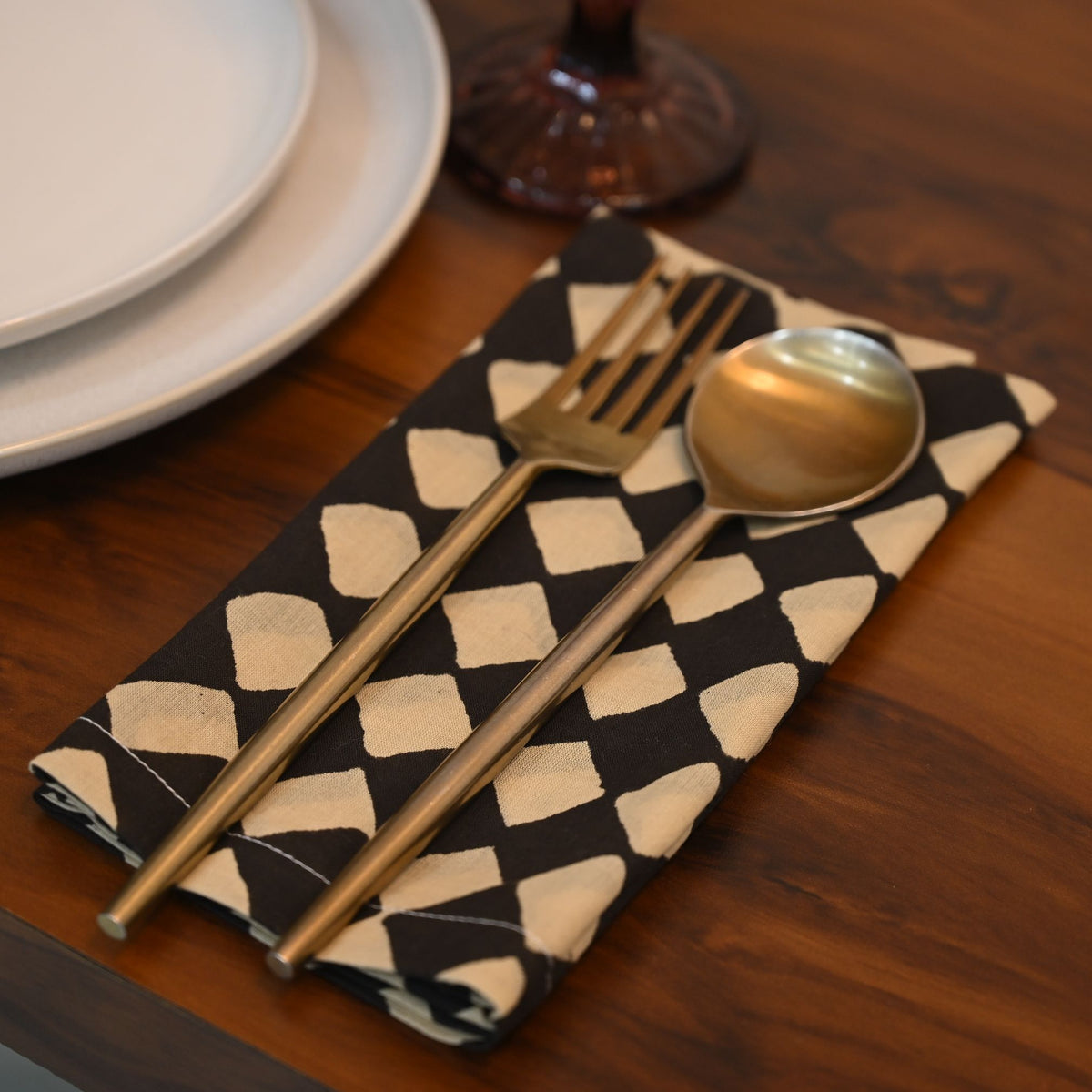 Canyon Geometric Cotton Dinner Napkin