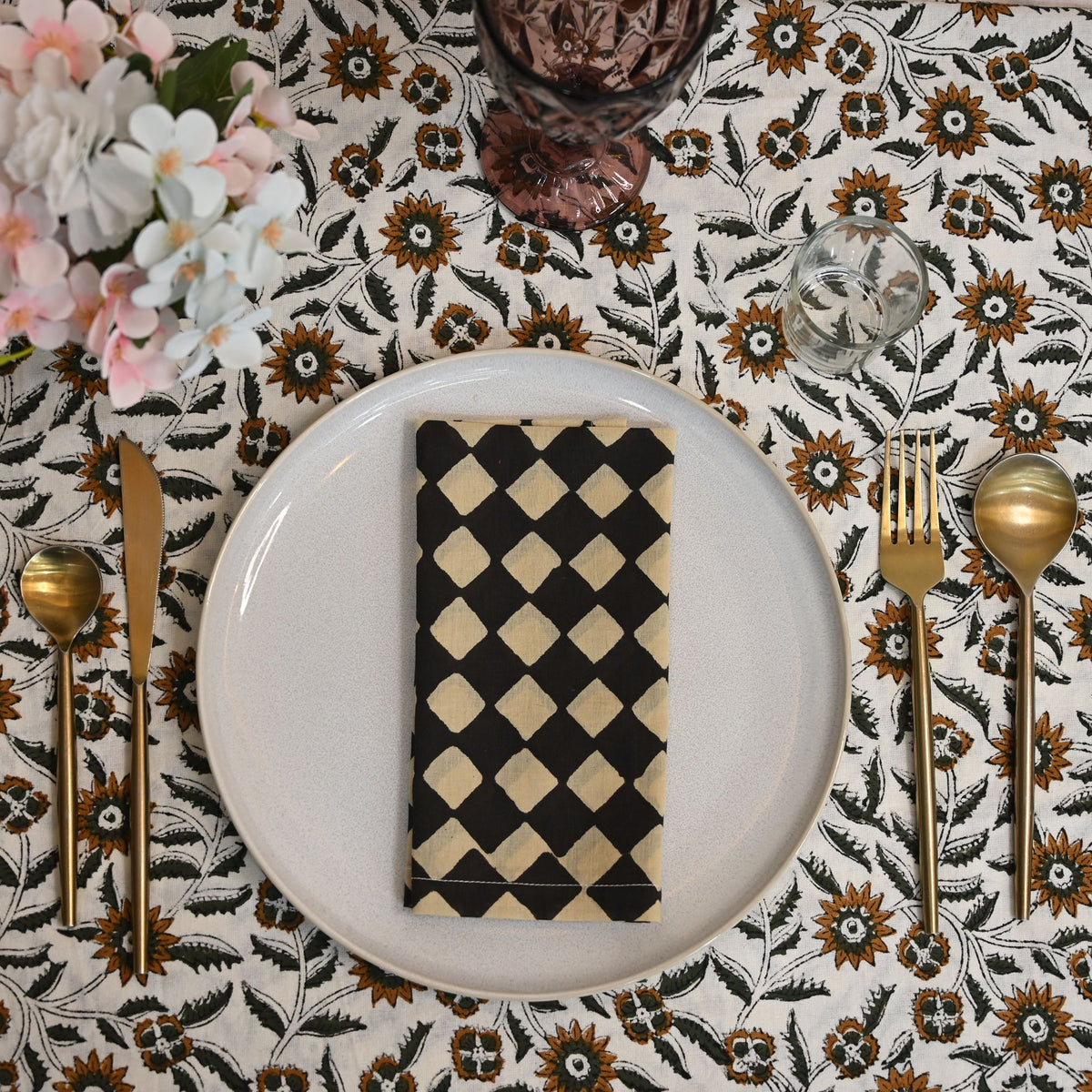 Canyon Geometric Cotton Dinner Napkin