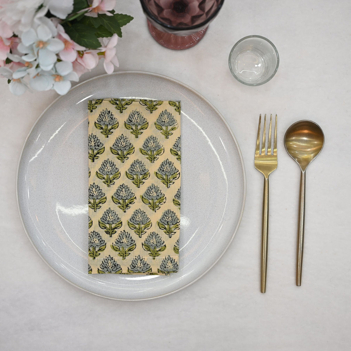 Cedric Floral Cotton Dinner Napkin