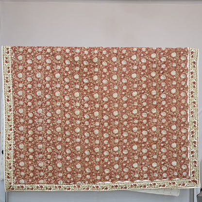 Ariel Floral Hand Block Printed Quilt
