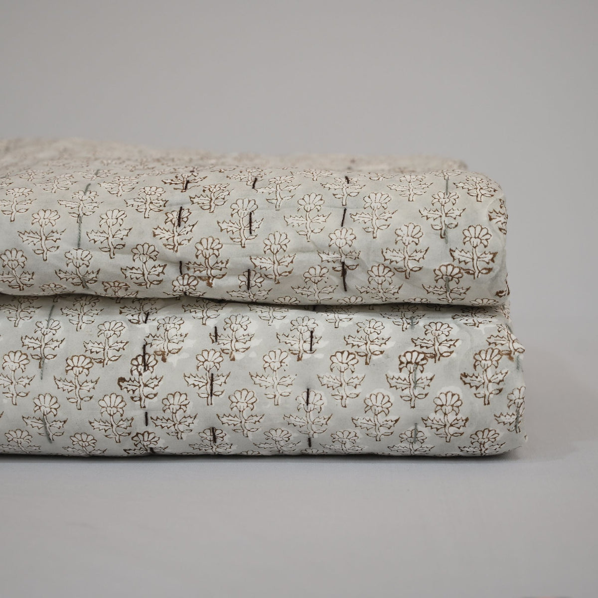 Evan Floral Hand Block Printed Quilt