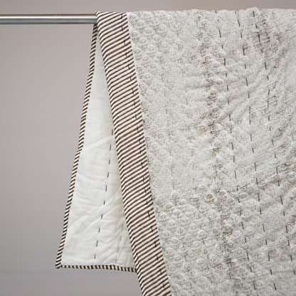 Evan Floral Hand Block Printed Quilt