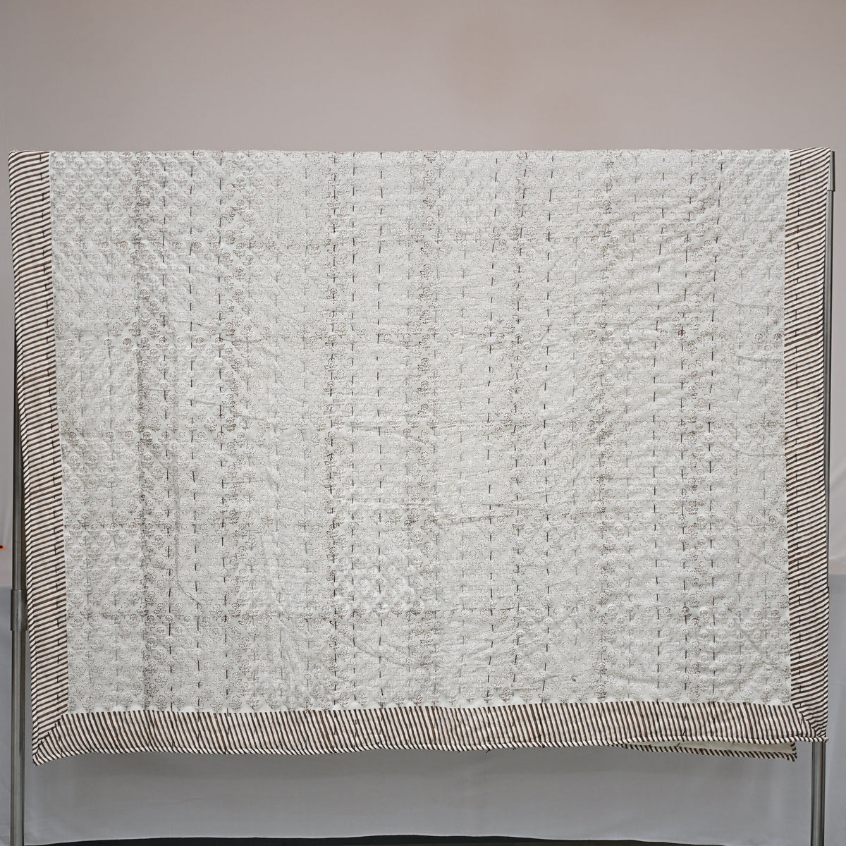 Evan Floral Hand Block Printed Quilt