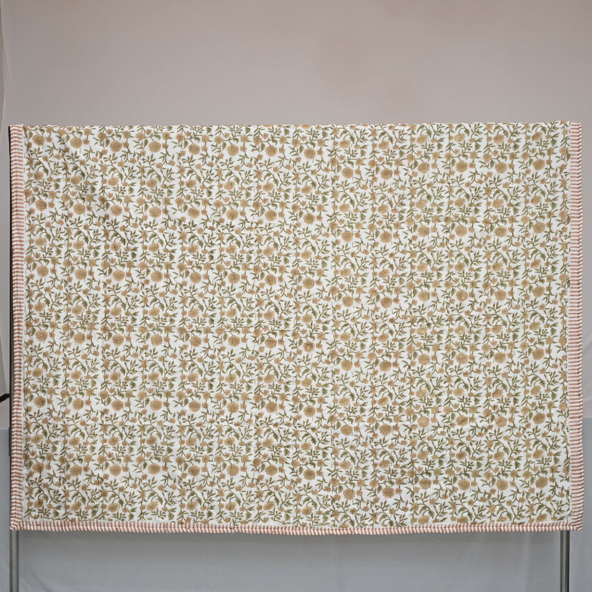 Charity Floral Hand Block Printed Quilt