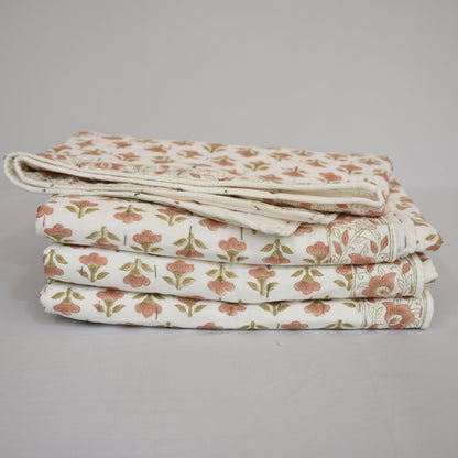 Collen Floral Hand Block Printed Quilt