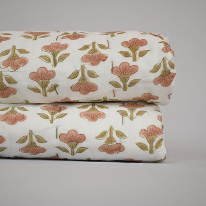 Collen Floral Hand Block Printed Quilt
