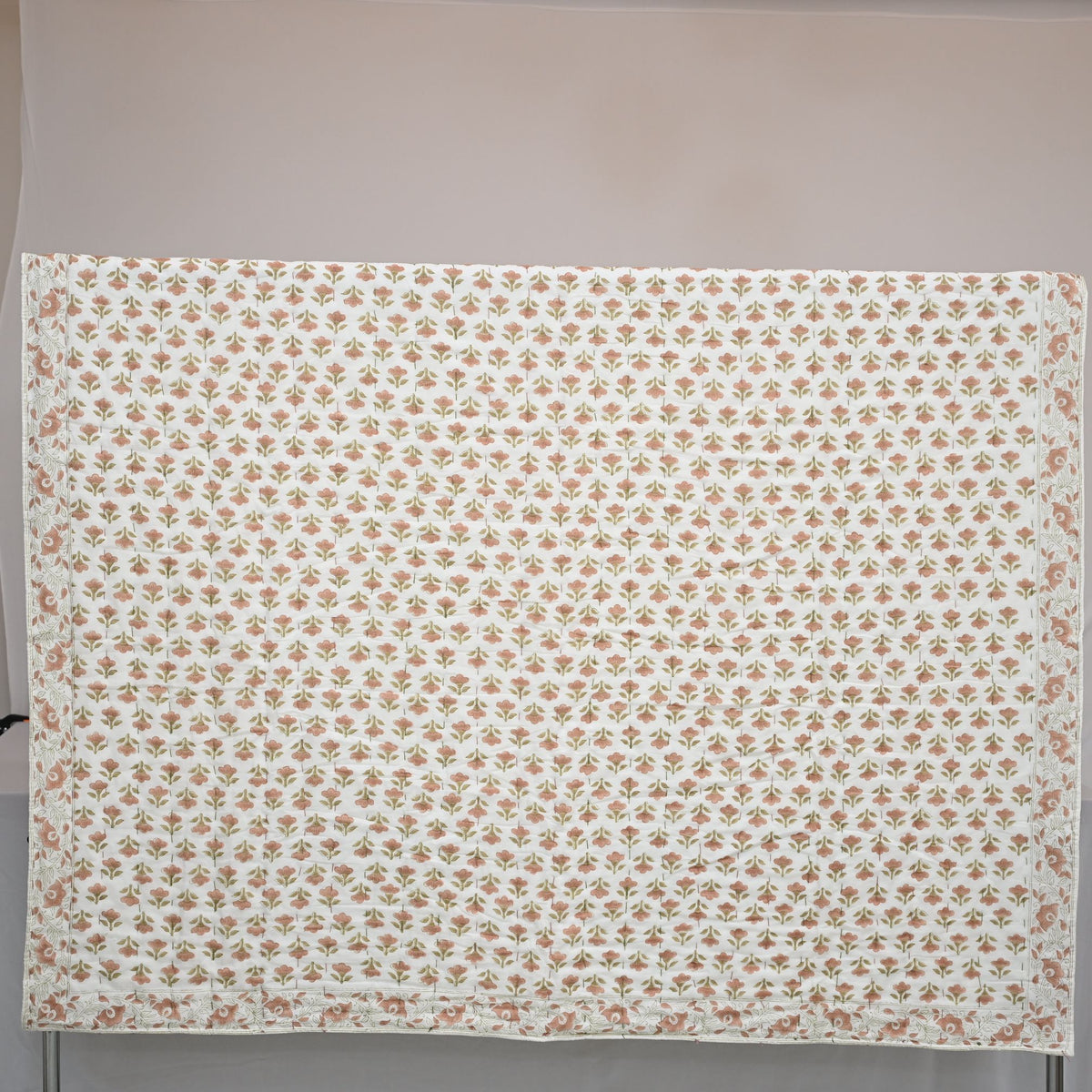 Collen Floral Hand Block Printed Quilt
