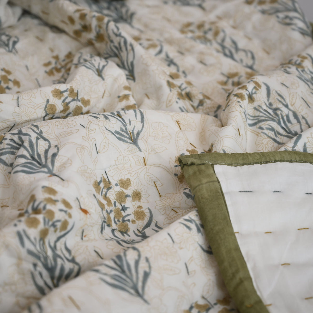 Cole Botanical Hand Block Printed Quilt
