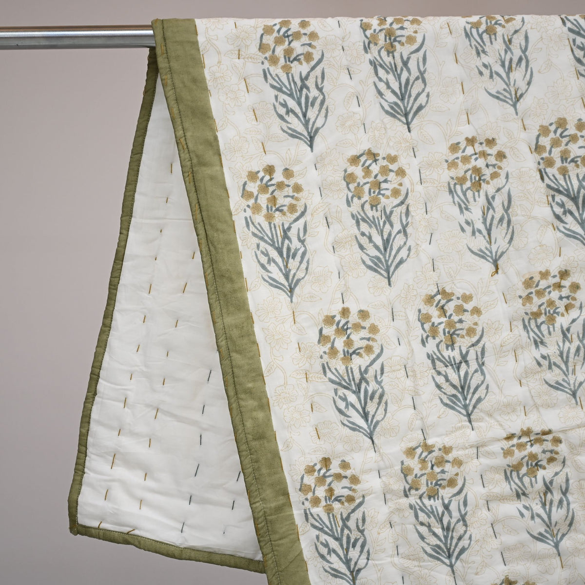 Cole Botanical Hand Block Printed Quilt