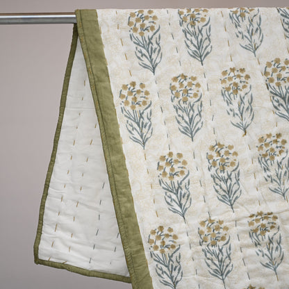 Cole Botanical Hand Block Printed Quilt