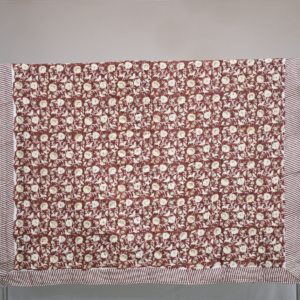 Damian Floral Hand Block Printed Quilt