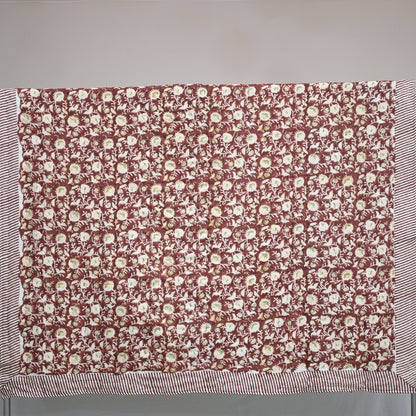 Damian Floral Hand Block Printed Quilt