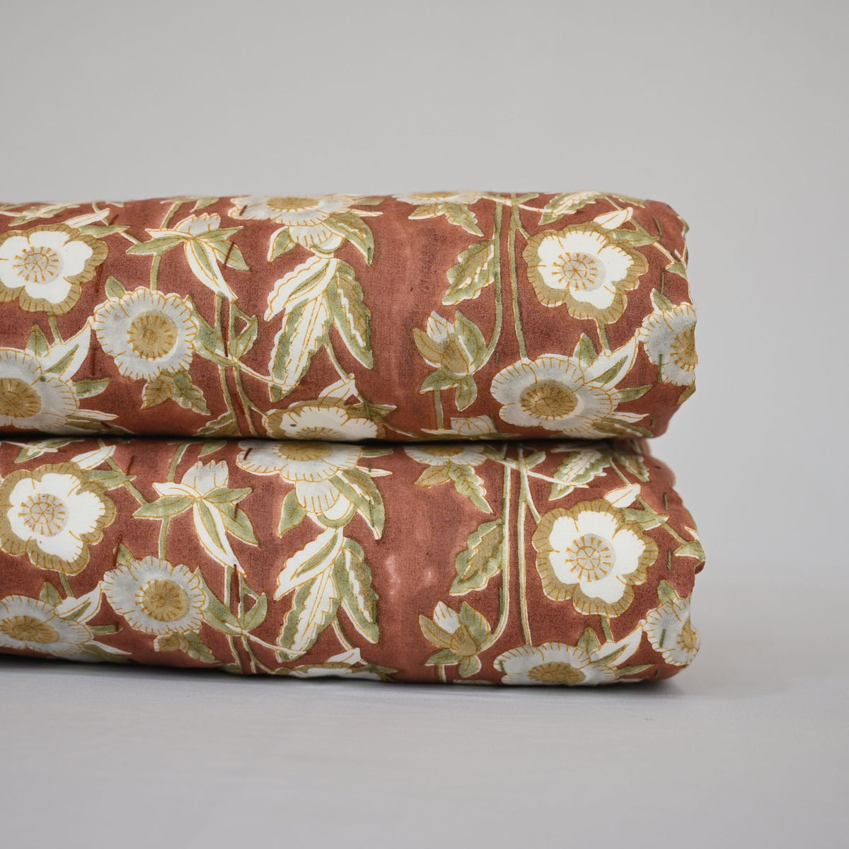 Tristan Floral Hand Block Printed Quilt