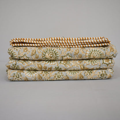 Gavin Floral Hand Block Printed Quilt