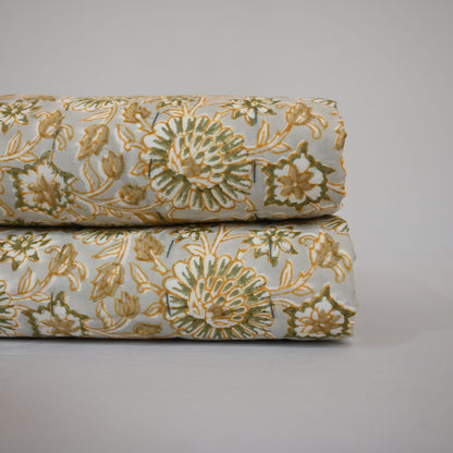 Gavin Floral Hand Block Printed Quilt