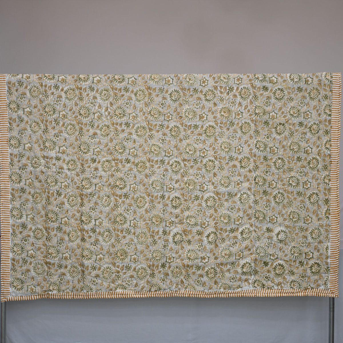 Gavin Floral Hand Block Printed Quilt