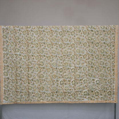 Gavin Floral Hand Block Printed Quilt