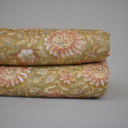 Gavin Floral Hand Block Printed Quilt