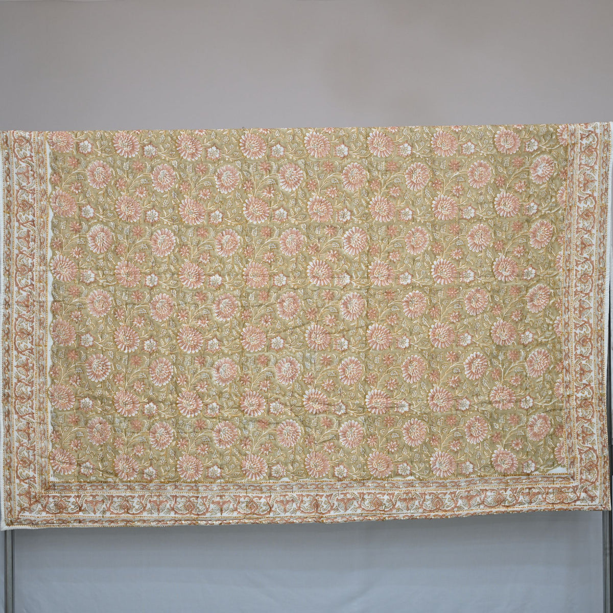 Gavin Floral Hand Block Printed Quilt