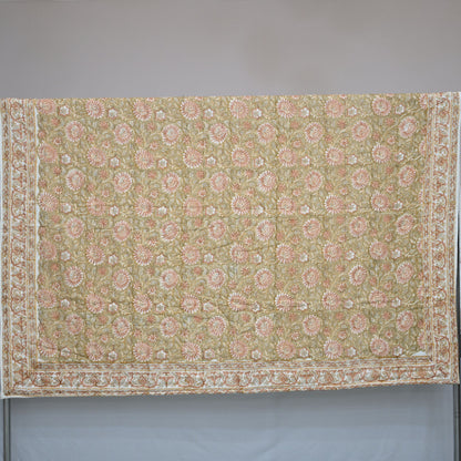 Gavin Floral Hand Block Printed Quilt