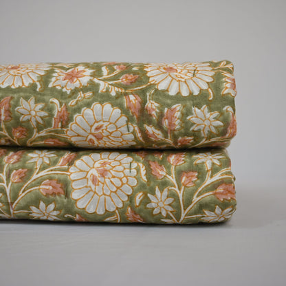 Gavin Floral Hand Block Printed Quilt