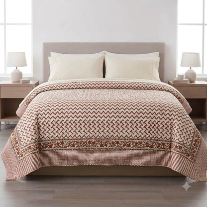 Liam Hand Block Printed Quilt