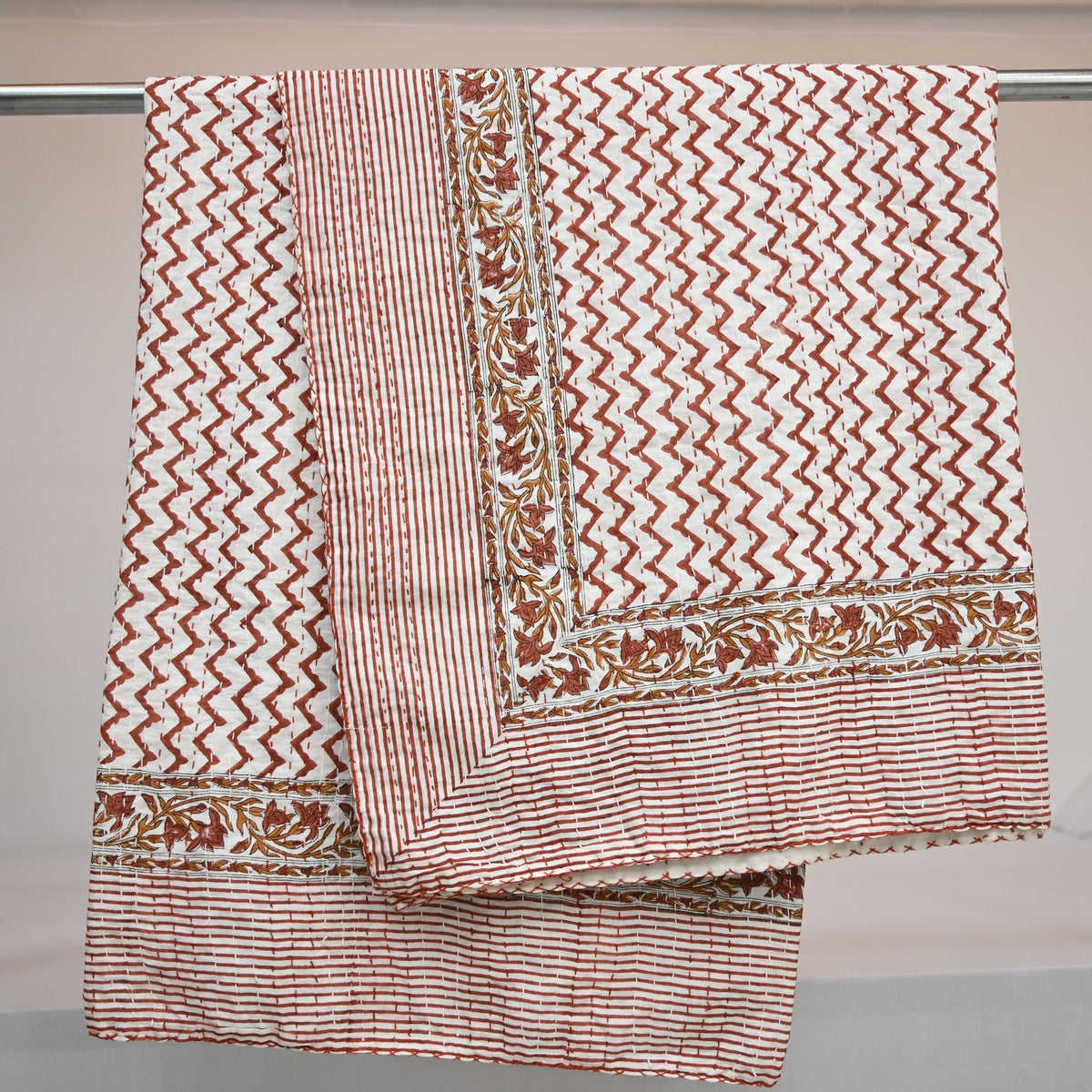 Liam Hand Block Printed Quilt