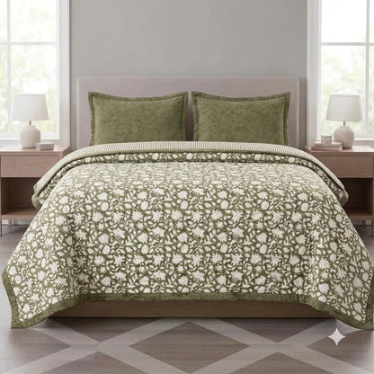 Martin Floral Hand Block Printed Quilt