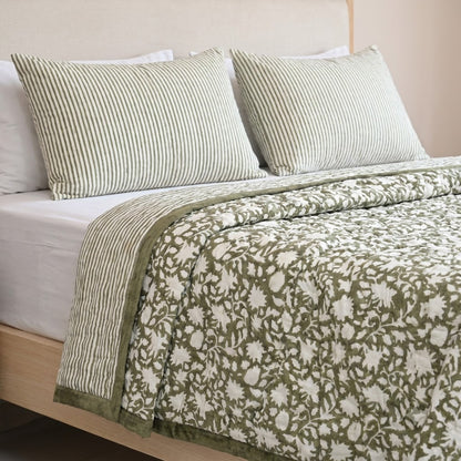 Martin Floral Hand Block Printed Quilt