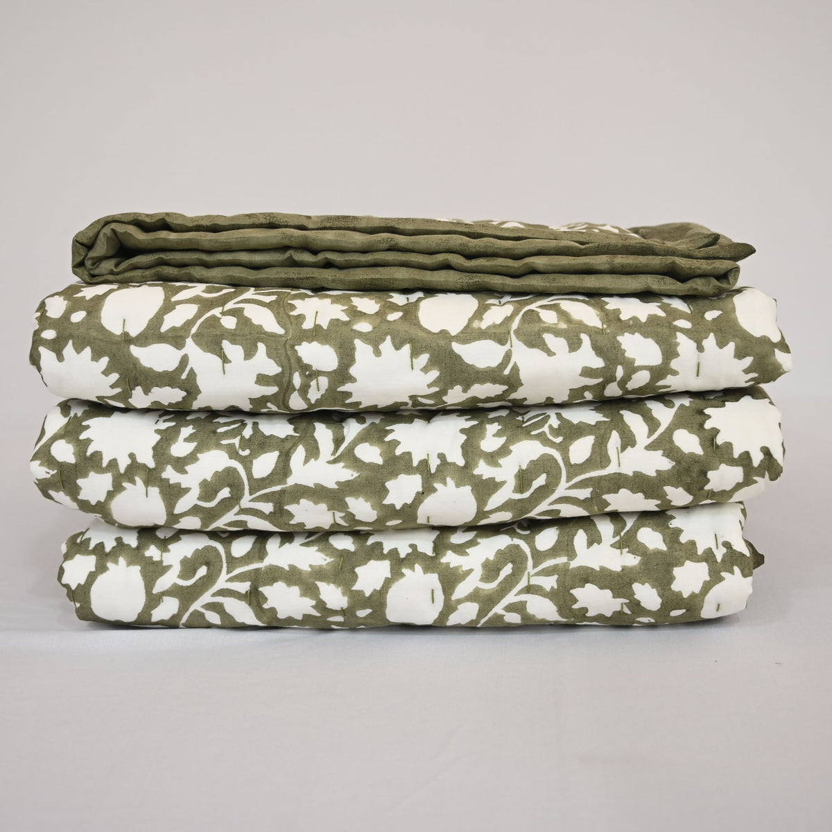 Martin Floral Hand Block Printed Quilt