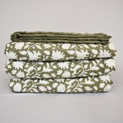 Martin Floral Hand Block Printed Quilt