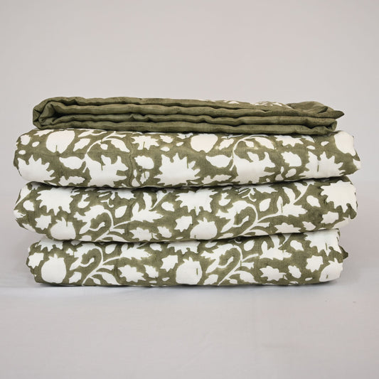 Martin Floral Hand Block Printed Quilt